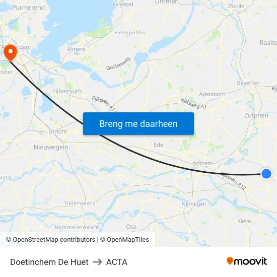Doetinchem De Huet to ACTA map