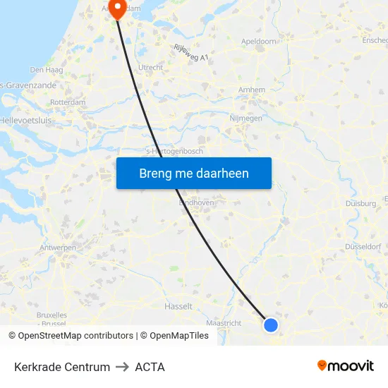 Kerkrade Centrum to ACTA map