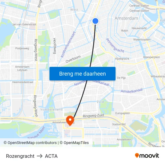 Rozengracht to ACTA map