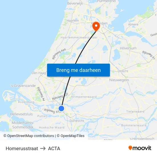Homerusstraat to ACTA map