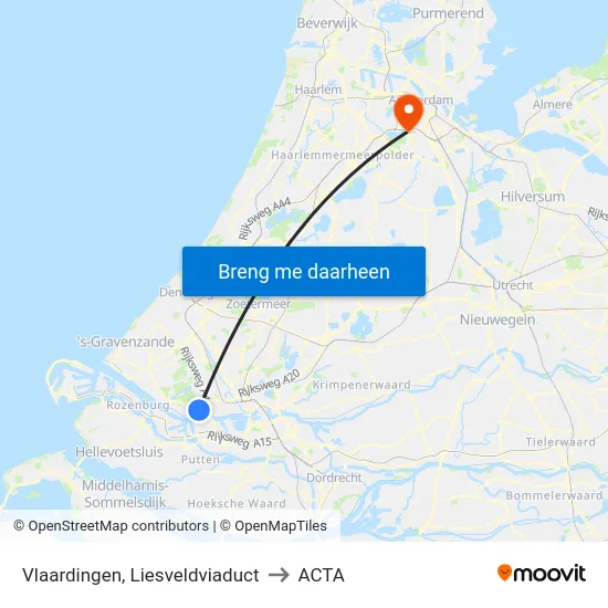 Vlaardingen, Liesveldviaduct to ACTA map