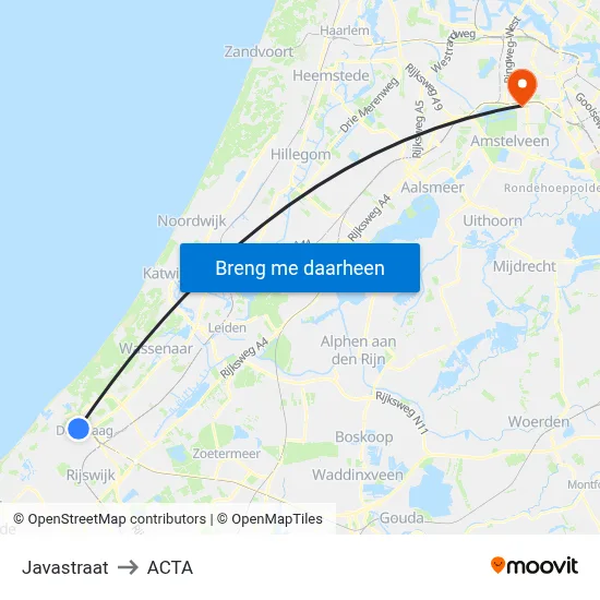 Javastraat to ACTA map