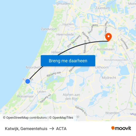 Katwijk, Gemeentehuis to ACTA map