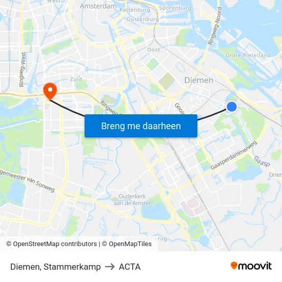 Diemen, Stammerkamp to ACTA map