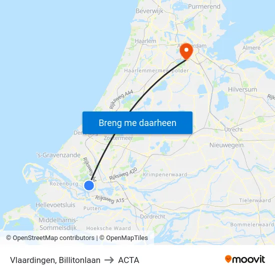 Vlaardingen, Billitonlaan to ACTA map
