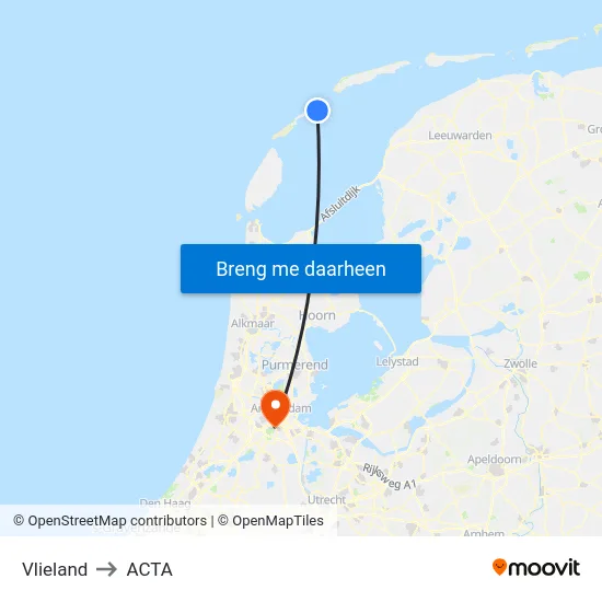 Vlieland to ACTA map