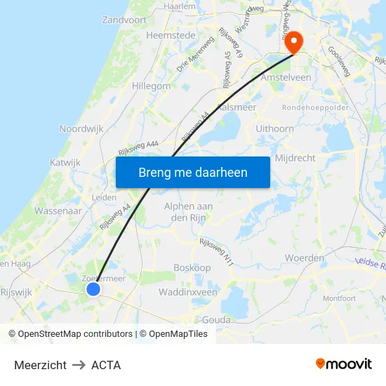 Meerzicht to ACTA map