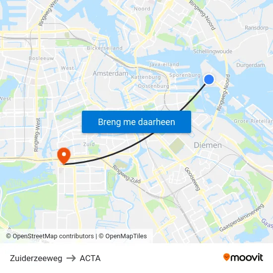 Zuiderzeeweg to ACTA map
