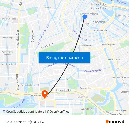 Paleisstraat to ACTA map