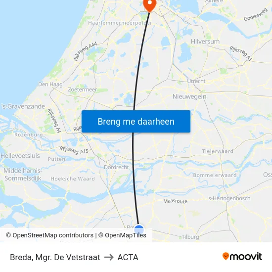 Breda, Mgr. De Vetstraat to ACTA map
