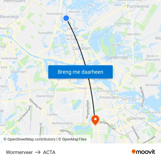Wormerveer to ACTA map