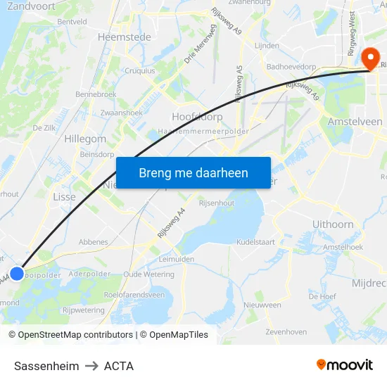 Sassenheim to ACTA map