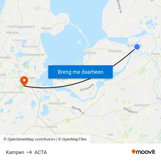 Kampen to ACTA map
