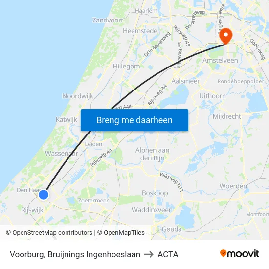 Voorburg, Bruijnings Ingenhoeslaan to ACTA map