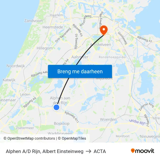 Alphen A/D Rijn, Albert Einsteinweg to ACTA map