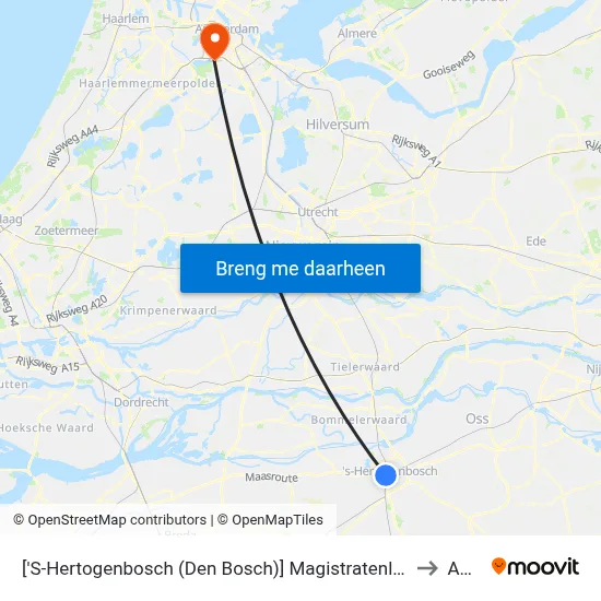 ['S-Hertogenbosch (Den Bosch)] Magistratenlaan/Parallelweg to ACTA map