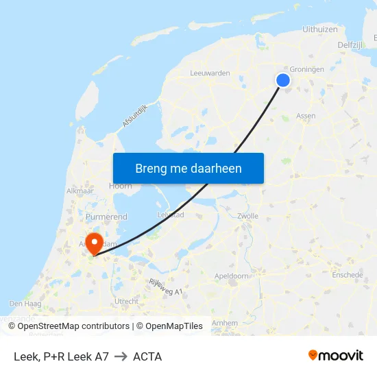 Leek, P+R Leek A7 to ACTA map