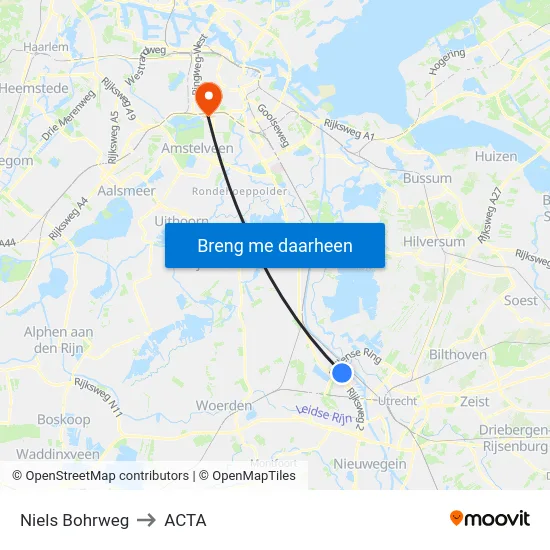 Niels Bohrweg to ACTA map