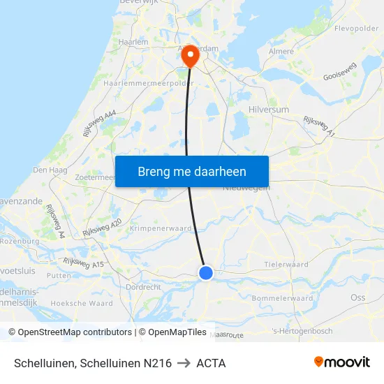 Schelluinen, Schelluinen N216 to ACTA map