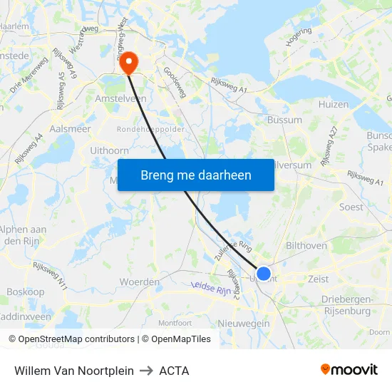 Willem Van Noortplein to ACTA map