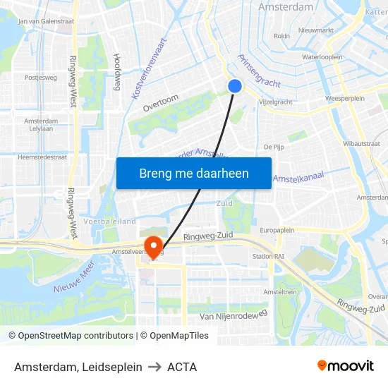 Amsterdam, Leidseplein to ACTA map