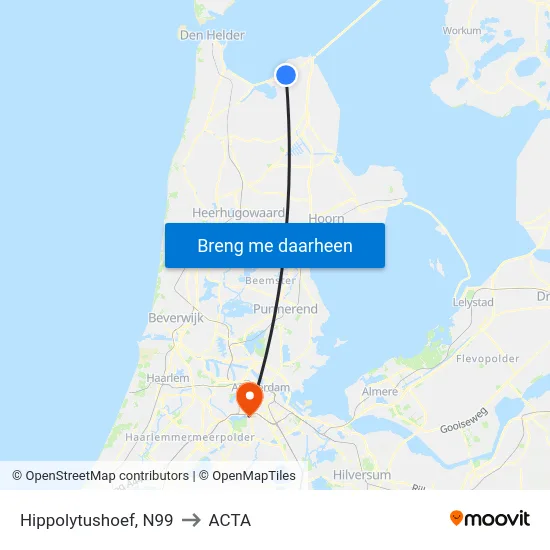 Hippolytushoef, N99 to ACTA map