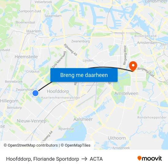 Hoofddorp, Floriande Sportdorp to ACTA map