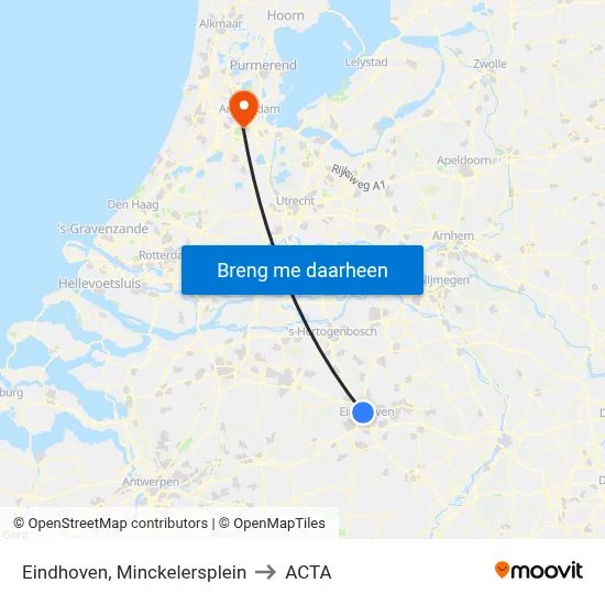 Eindhoven, Minckelersplein to ACTA map