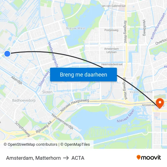 Amsterdam, Matterhorn to ACTA map