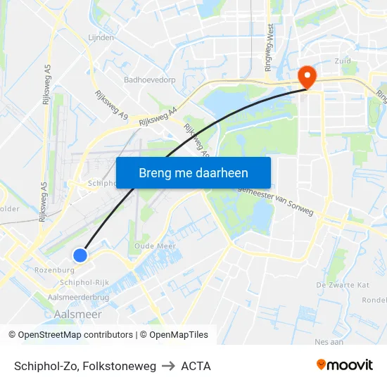 Schiphol-Zo, Folkstoneweg to ACTA map