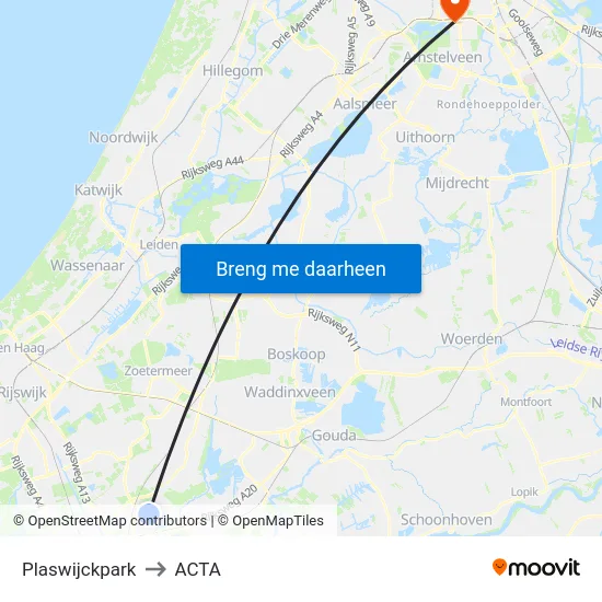 Plaswijckpark to ACTA map