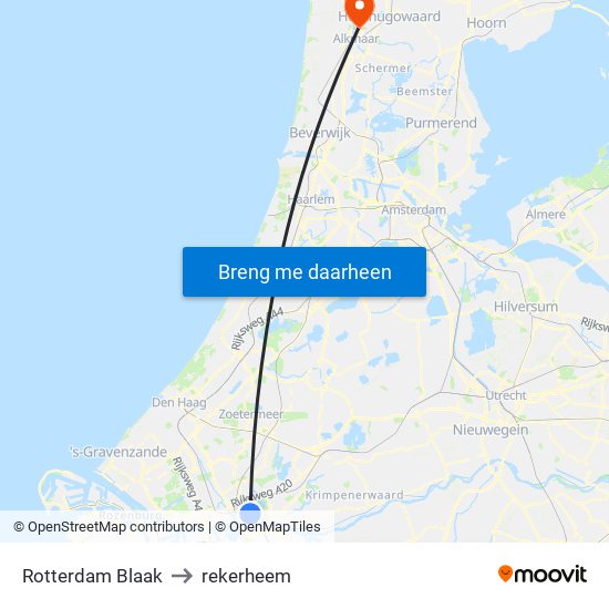 Rotterdam Blaak to rekerheem map