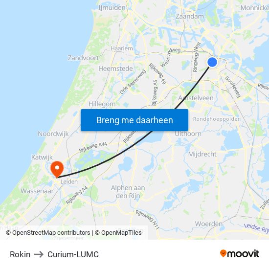 Rokin to Curium-LUMC map