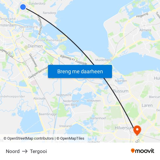 Noord to Tergooi map