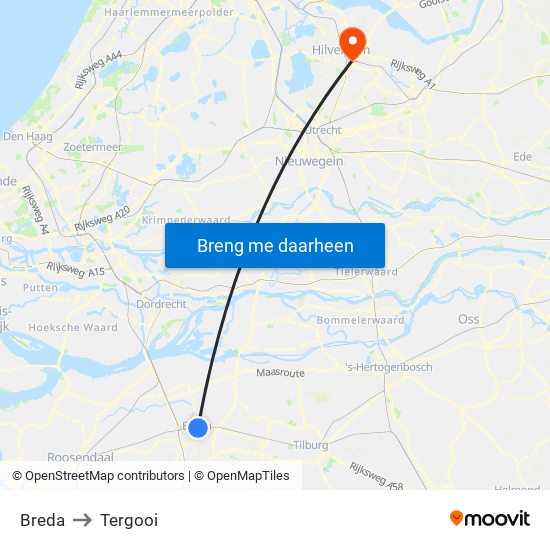 Breda to Tergooi map
