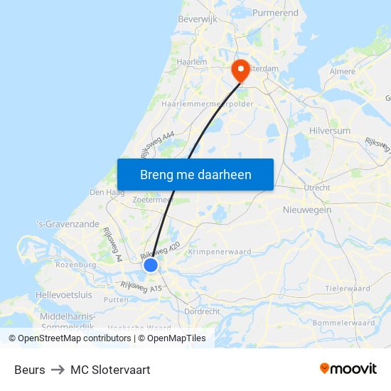 Beurs to MC Slotervaart map