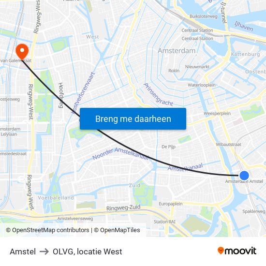 Amstel to OLVG, locatie West map