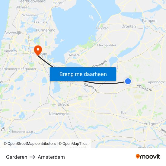 Garderen to Amsterdam map