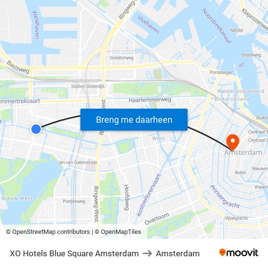 XO Hotels Blue Square Amsterdam to Amsterdam map