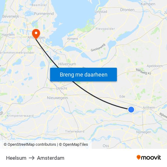 Heelsum to Amsterdam map