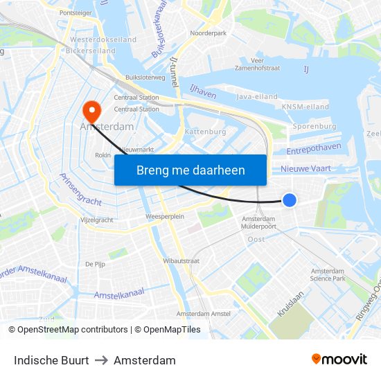 Indische Buurt to Amsterdam map