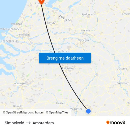 Simpelveld to Amsterdam map