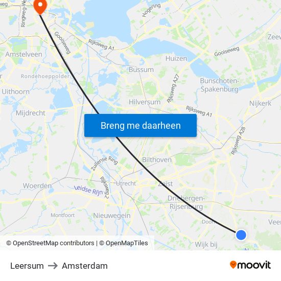 Leersum to Amsterdam map