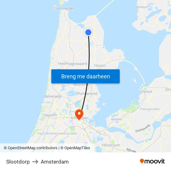 Slootdorp to Amsterdam map