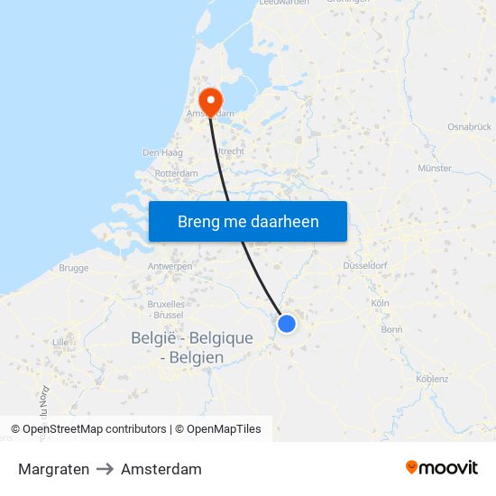 Margraten to Amsterdam map