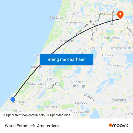 World Forum to Amsterdam map