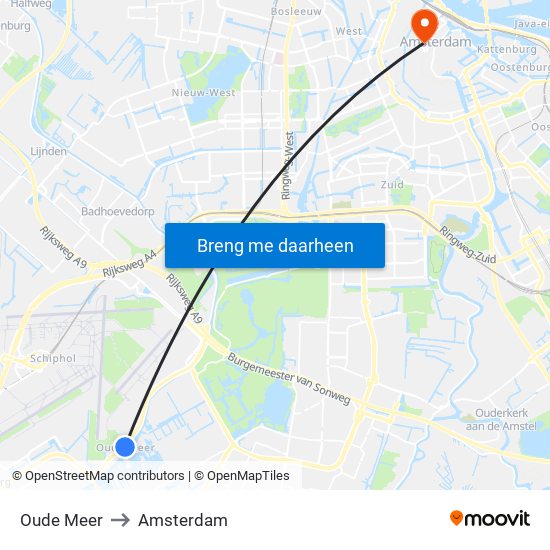Oude Meer to Amsterdam map