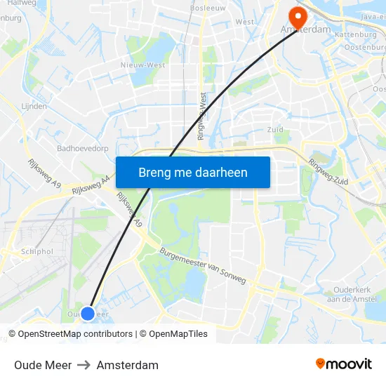 Oude Meer to Amsterdam map