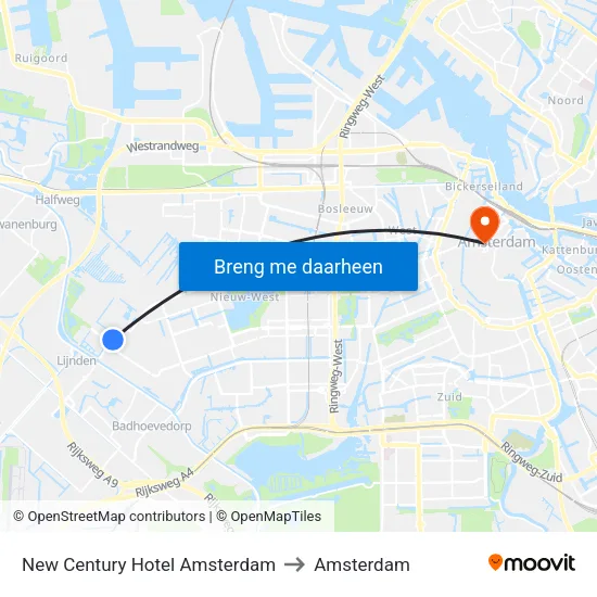 New Century Hotel Amsterdam to Amsterdam map