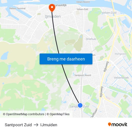 Santpoort Zuid, Willem de Zwijgerlaan to IJmuiden map